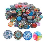 Angoily 120 Piezas Accesorios De Joyería Gemas Juego De Collar Para Hacer Joyas Cuentas De Fabricación De Joyas Talón Arete Redondo Piedras Decorativas Para Vidrio