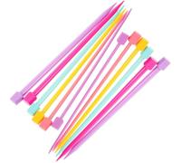 Angoily 14 Agujas de Tejer Rectas de Plástico 25 CM Multicolor Juego de Agujas para Principiantes y Suéteres Herramientas Manuales para Tejido Doméstico y Labores Creativas