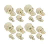 Angoily 150 Mini Cabezas de Calavera de Plástico Gris para Manualidades Halloween Figuras de Esqueleto Realistas de 16-36 CM Decoración Espeluznante para Fiesta y Escritorio