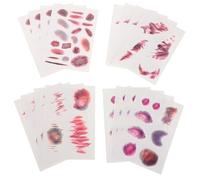 Angoily 16 Hojas Tatuajes Efímeros Realistas de Heridas y Cicatrices para Halloween Diseño de Moretones Rojos, Papel Decorativo Cómodo y Transformación Rápida para Clubs y Festivales