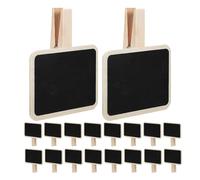 Angoily 18 Piezas Letreros de Pizarra Mini de Madera Clips Reutilizables para Buffet y Catering, Diseño Seguro y Práctico para Etiquetas de Comida y Contenedores
