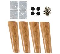Angoily 1juego Patas De Madera para Muebles Pies De Sofá y Gabinete Diseño Tapered De y Placas De Montaje para Restauraciones De Muebles y Proyectos