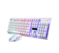 Angoily 1juego Teclado y Ratón Mecánico USB para Diseño Ergonómico y Retroiluminado para Kit Completo