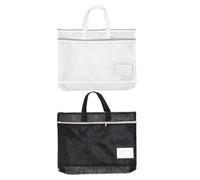 Angoily 2 Bolsas de Malla con Cremallera y Asa para Documentos - Organizador de Portafolio de Arte A3 - Estuche de Gran Capacidad para Pósteres, Ideal para Viajes, Material Escolar y de Oficina