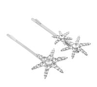 Angoily 2 Horquillas Pelo de Mujer con Diseño de Pentágono en Aleación y Rhinestone, Clips Cabello que Protegen y Añaden Belleza, Perfectos para Fiestas Temáticas