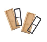 Angoily 2 juegos Bases Antideslizantes para Piedra de Afilar de Bambú Soporte Estable para Piedra de Afilar de Cocina con Anillo de Goma Accesorio para Afilador de Doméstico