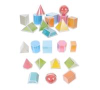 Angoily 2 Juegos Bloques Geométricos Transparentes para Sólidos Matemáticos Didácticos para Kindergarten y Primaria Material Manipulativo para Aprendizaje Visual de Geometría