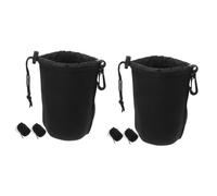 Angoily 2 Juegos Bolsa De Lente De Cámara Bolsas De Lentes Estuche Compacto para Cámara Bolsas para Lentes De Cámara Aire Bolsa De Lente Paño De Buceo Black 3 Piezas * 2