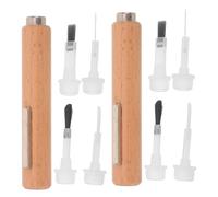 Angoily 2 juegos de lápiz magnético de doble punta con forma de ojo de gato para uñas - Herramienta de manicura con mango de madera y pincel de detalle fino reemplazable. Elementos esenciales