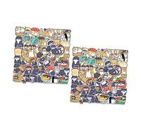 Angoily 2 Juegos Pegatinas Decorativas Etiqueta del Gato de los planificadores Grafiti de Animales Pegatinas Wall Stickers Pegatinas Animales Pegatina Decorativa Diario Gato Pegatinas