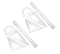 Angoily 2 Juegos Set De Triángulo Mini Regla Triangular Regla De Plastico Transportador Triangular Enseñar Regla Transportador Claro Pequeño Transportador PD Transparente