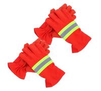 Angoily 2 Pares Guantes Resistentes al Fuego para Bomberos Hombres, de Algodón Ignífugos Alta Resistencia al Calor para Protección en Trabajos de Alta Temperatura y Rescates