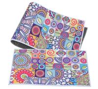 Angoily 2 Piezas Alfombra de Suelo Antideslizante Estilo Marroquí Tapetes Prácticos para Cocina Entrada y Dormitorio Diseño Geométrico Vintage Lavables y Duraderos