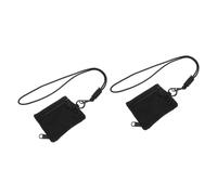 Angoily 2 Piezas Bolsa de Auriculares Multifuncional Bolsa pequeña pequeño pequeña Bolsa de Almacenamiento Bolso con cordón Bolsa Colgante al Aire Libre Bolsa de Llavero Tela Oxford Negro