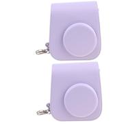 Angoily 2 Piezas Bolso de Cuero PU Sling Bag Shoulder Bag Bolsos para moviles Camera Bag Bolso para cámara Bolsa de cámara Cruzada Bolsa de Hombro Estuche para la Camara Púrpura