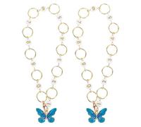 Angoily 2 Piezas Contador de Vueltas Tejer - Marcadores de Puntos Crochet con Colgante Ma-riposa Azul - Collar Numerado de Aleacion para Accesorios de Ganchillo y Manualidades