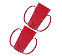Angoily 2 Piezas Copa para Disfagia con Diseño Antiderrames y Doble Asa, Vaso de Plástico Rojo Ligero para Pacientes y Personas Mayores en Hospitales y Residencias