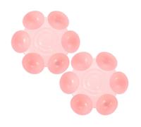 Angoily 2 Piezas Cuenco para Mascotas Forma de Flor de 6 Divisiones Rosa de | Superficie Lisa, Fácil de Limpiar, Uso Cómodo, Apto para Gato y Perro, Diseño Multicompartimento