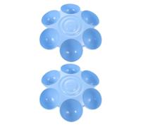 Angoily 2 Piezas Cuenco para Perros Forma de Flor de 6 Divisiones, Azul | Plástico, Superficie Lisa y Fácil de Limpiar, Uso Cómodo, Diseño Seguro para Mascotas
