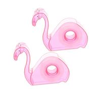 Angoily 2 piezas Dispensador de Cinta Adhesiva Portátil Soporte Resistente y Cortador de Cinta de Escritorio Diseño Compacto y Práctico para Oficina y Color Rosa Flamingo