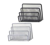 Angoily 2 piezas Organizador de Escritorio de Malla Metálica para Correo y Clasificadores Apilables para Oficina Soporte y Portátil para Cartas y Papeles