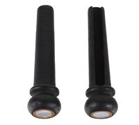 Angoily 2 Piezas Pasadores de Puente de Ébano para Guitarra Acústica y Folk con Incrustaciones de Concha de Punto, Accesorio para Reemplazo y Mejora de Sonido