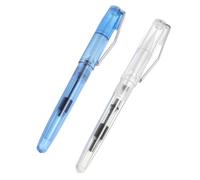 Angoily 2 piezas Pinceles de Caligrafía Recargables Estilo Pluma Tinta Suave y Flexible para Dibujo y Escritura Artística Transparente y Portátil de Unidades Blanco y Azul
