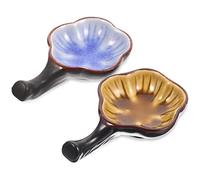 Angoily 2 Piezas Platos de Cerámica para Tinta y Soporte de Pincel Caligrafía Material Duradero Fácil Limpieza para Estudiantes y Amantes Caligrafía