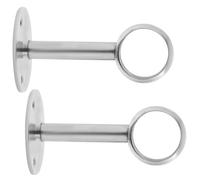 Angoily 2 Piezas Soporte Resistente de Acero para Base Inoxidable Armario Barra de de Fijación Redonda y Duradero para Toallas Cortinas para Baño y Pared