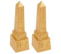 Angoily 2 Piezas Templo Egipcio De Ra Desierto Obelisco con Jeroglíficos Estatua Antiguo Egipto Estatua Alto Antiguo Egipto Hito Obeliscos Pilar Torre Estatuilla Modelo Egipcio