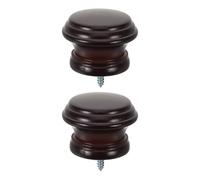 Angoily 2 remates Decorativos de Madera de 8 x 5 cm - Tapas rústicas para Barra de Cortina - Remates Redondos de Madera de Cabeza Plana para Postes de Cama, mástiles y proyectos de Manualidades.