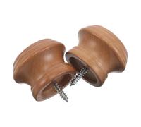 Angoily 2 remates Decorativos de Madera de 8 x 5 cm - Tapas rústicas para Barra de Cortina - Remates Redondos de Madera de Cabeza Plana para Postes de Cama, de astas y proyectos de Manualidades,