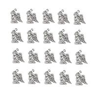 Angoily 2 Series Colgante De Ángel Metal Charm Collar Colgante Encantos De Metal Amuletos De Oración Encanto Suministros De Joyería Plata Aleación 50 Piezas*2