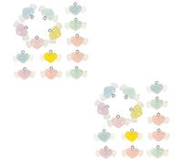 Angoily 2 Series Colgante De Corazón Dijes Para Pulseras Forma Rosario Perlas Lindas Amuletos Para Hacer Joyas Encanto Del Corazón Talón Hechizas Pequeños Encantos Resina 18 Piezas*2