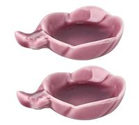Angoily 2 Series Platos De Tinta Cerámica Diseño Flor De Ciruelo Bandeja De Tinta Y Soporte Para Pinceles De Caligrafía Color Aleatorio Color Aleatorio 2 Piezas*2