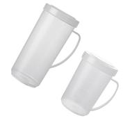 Angoily 2 Tazas Medidoras de Plástico con Escala Capacidad 550Ml y 800Ml Resistentes a Microondas Jarras para Desayuno Café y Leche Uso Doméstico y Multifuncional Reutilizable