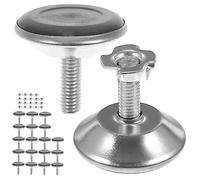 Angoily 20 Juegos Alfombra del Piso Patas Ajustables Ajustable Patas De La Mesa De Café No Pies De Cama Ajustables Ruedas Niveladoras Niveladores Estera Aire Silver El Plastico