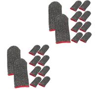 Angoily 20 Piezas De De Juego Móvil Fundas Para Dedos Para Juegos Funda Para El Para Juegos Manga De Juego Funda Para El Con Pantalla Táctil Fibra De Plata Black