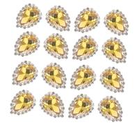 Angoily 20 Piezas De Hebillas De Taladro De De Bricolaje Dijes Accesorios De Joyería Decoraciones Adornos De Aleación Costura De Vidrio Diamantes De Imitación