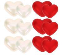 Angoily 20 Piezas Perlas Decorativas en Forma de Corazón para Relleno de Jarrón, Accesorios DIY de Plástico, Colores Rojo Mate y Blanco Nacarado, Decoración San Valentín y Manualidades