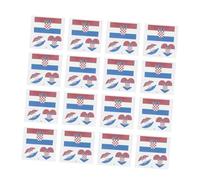 Angoily 25 hojas impermeables tatuajes temporales bandera nacional Croacia pegatinas para fiesta de fútbol decoración y fiesta eventos deportivos seguros para cuerpo y antebrazos