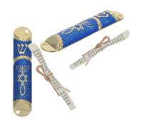 Angoily 2juegos Pergamino Sagrado del Poste Puerta de Metal con Pergamino Kosher para Bendecir la Puerta Judía Decoración del Hogar Inauguración de Casa