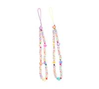 Angoily 2piezas Cadenas Para Teléfono De Arcilla Polimérica Elegantes y Decorativas Cordones Estrellas De Colores Fácil De Instalar