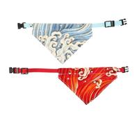 Angoily 2piezas Collar Bandana Ajustable para Perros De Triángulo Patrón Floral Pañuelo Mascotas s Accesorios para Perros