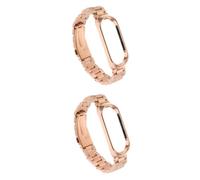 Angoily 2piezas Correa De Repuesto De Acero Inoxidable Para Reloj Inteligente Banda Elegante y Pulsera Compatible Mi Band Accesorio Para