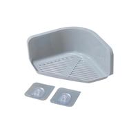 Angoily 2piezas Estante De Almacenamiento para Baño Sin Taladro Estante Esquinero De Plástico Montado Pared Rack para Baño Y Cocina Gris Y Blanco Paquete