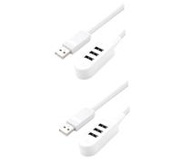 Angoily 2piezas Hub Multi- Cable De Extensión para Rápida y Transferencia De Compatible Múltiples Dispositivos Blanco