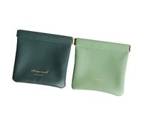 Angoily 2piezas Monedero Pequeño De Cuero Monedero De PU Flexible para Cambio y Auriculares Compacto y