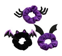 Angoily 3 Piezas Cuerda Cabello Púrpura de Halloween Ambiente Festivo Coleteros Elásticos Cabello que Sujetan el Pelo Accesorios para Mujeres Vida Diaria