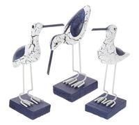 Angoily 3 Piezas de Aves Marinas de Madera Estilo Mediterráneo Adornos Escultóricos Decorativos para Hogar y Oficina Accesorios para Fotos Decoración Costera Artesanal Decoración